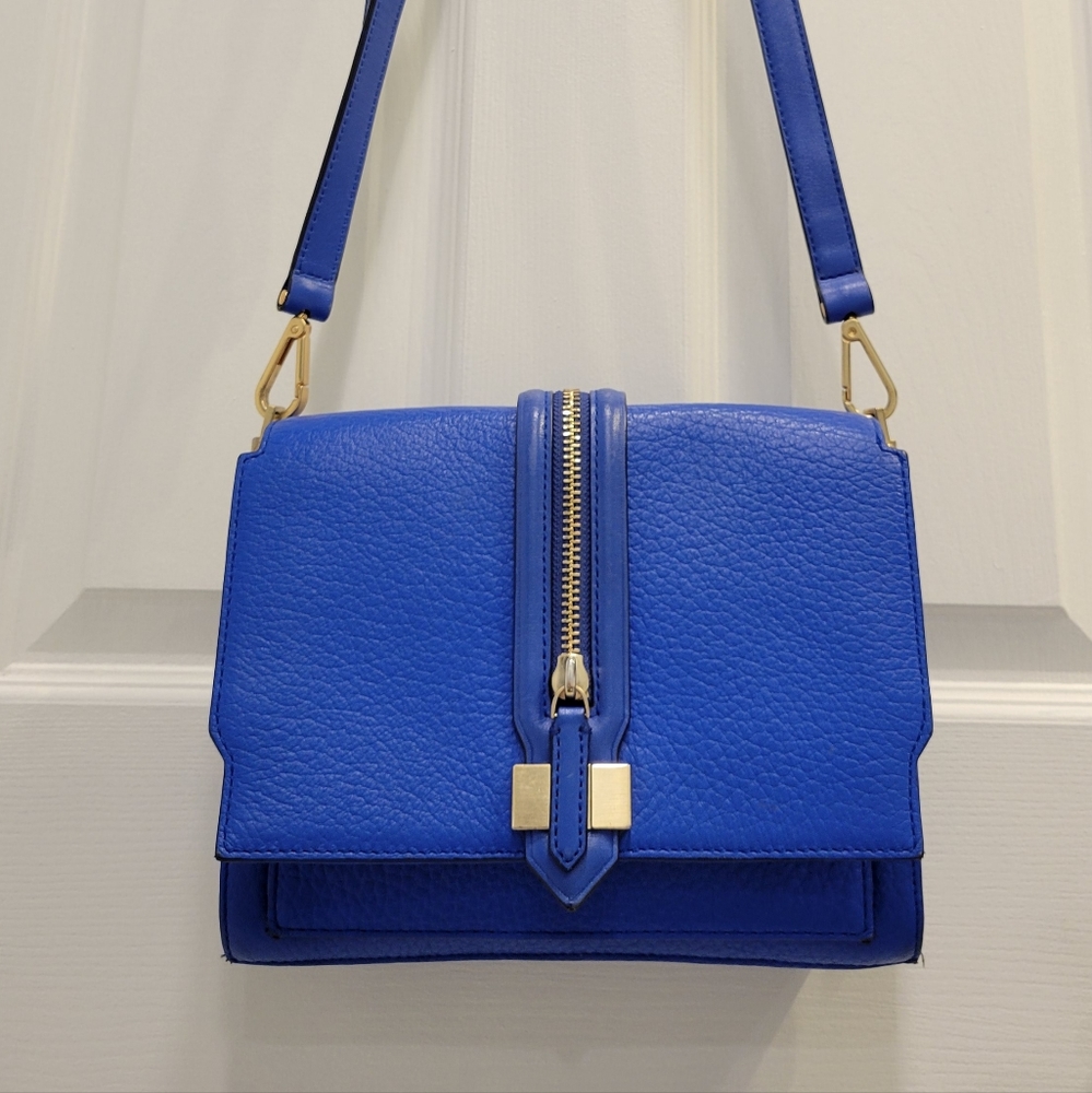 Rebecca Minkoff leather shoulder handbag electric blue